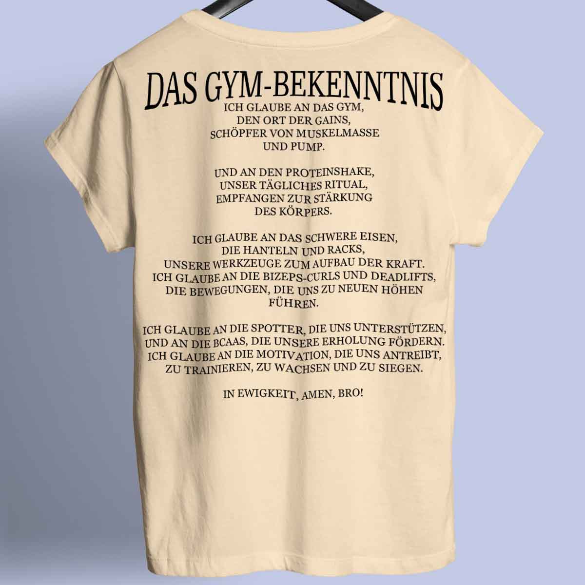 Das Gym-Bekenntnis - Premium Shirt Unisex Backprint